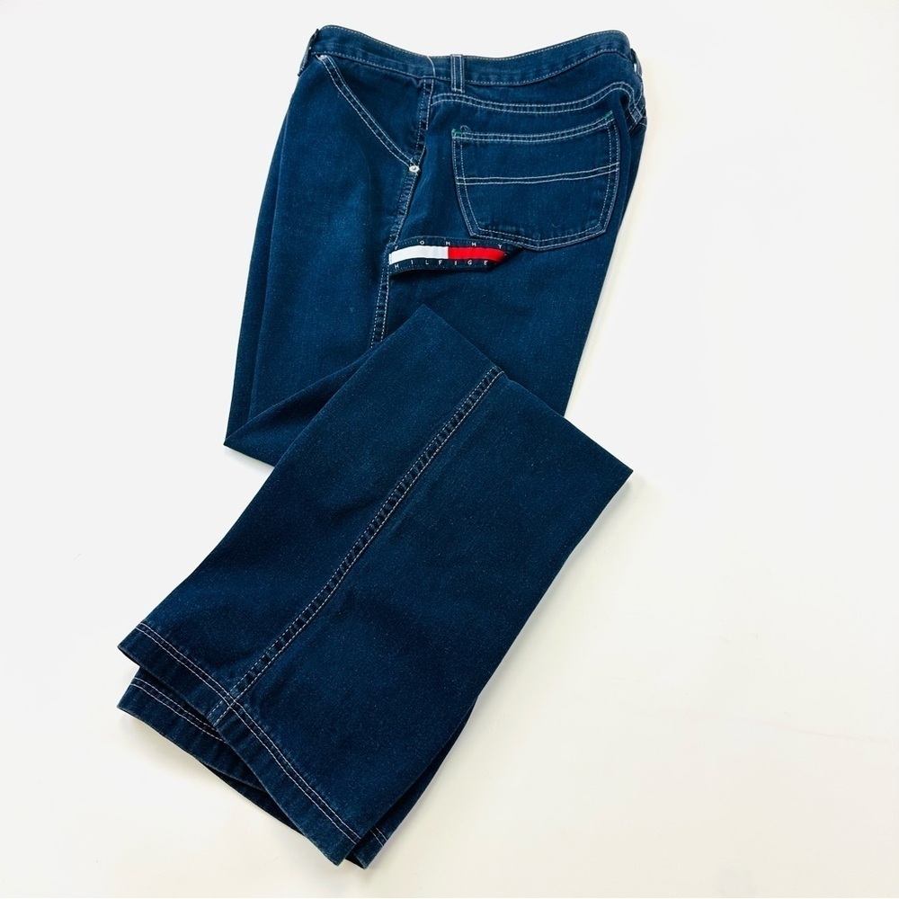 90s Vintage Hilfiger men denim carpenter jeans Size 32in Inseam 31.5in - Picture 3 of 15